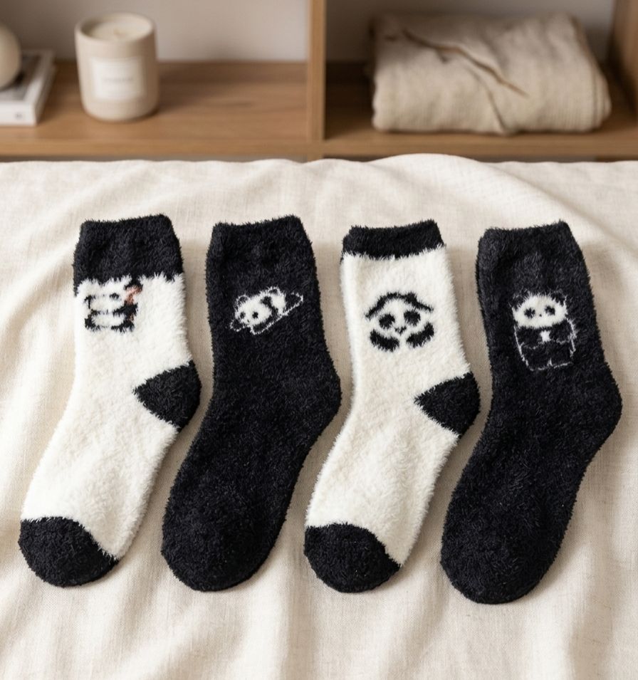 Calcetín de Pandas 🐼🖤 KF6607