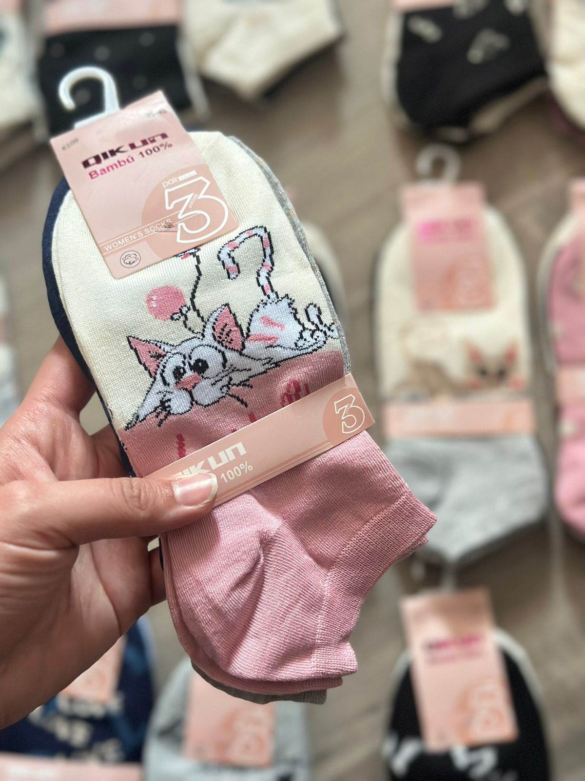PROMO Calcetín Gato 🐈 💗Mujer (48 pares)