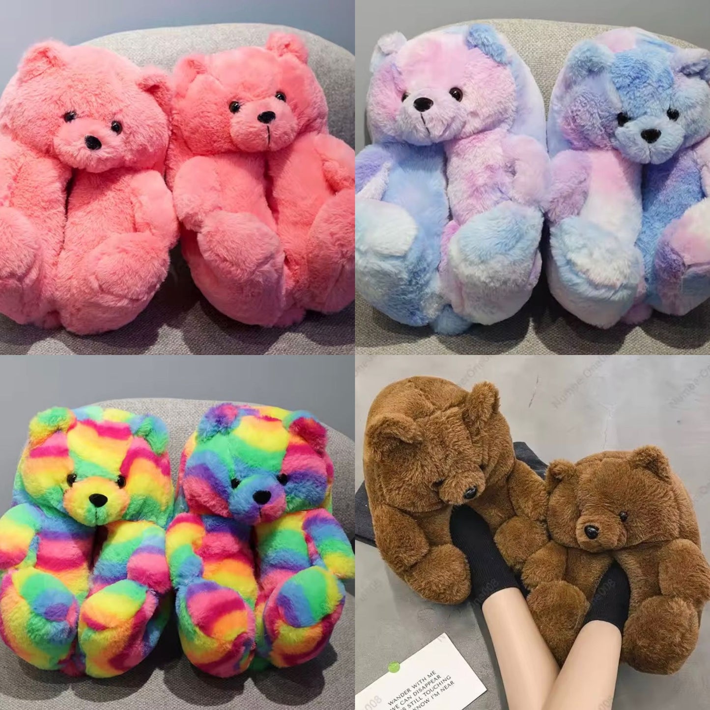 Pantufla Osito Peluche (Mínimo 3 Unidades)