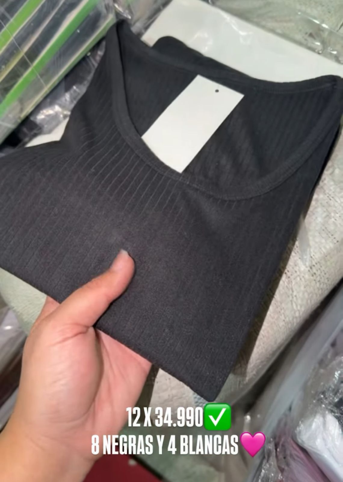 Camiseta Acanalada Negro y Blanco❤️