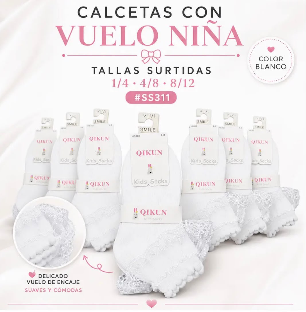 Calcetas con Vuelos de Niña 💕💖