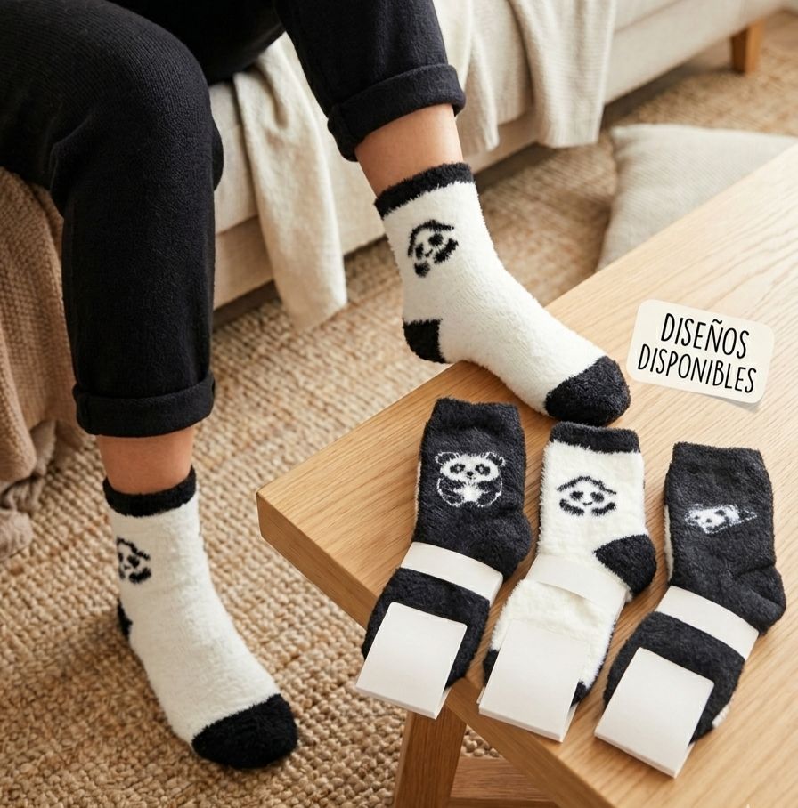 Calcetín de Pandas 🐼🖤 KF6607