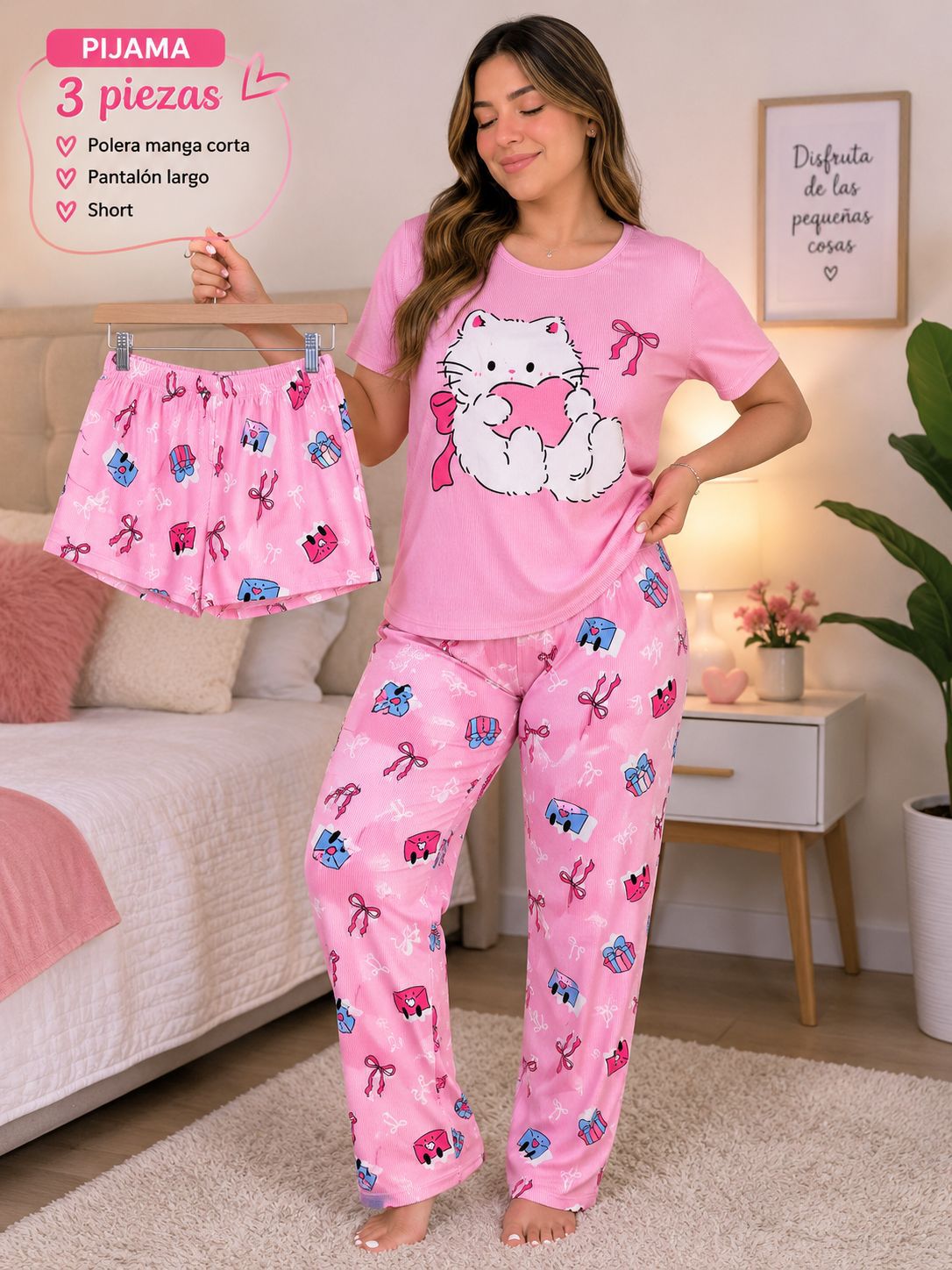 Pijama de Mujer 3 Piezas 💖 17369 (Docena)
