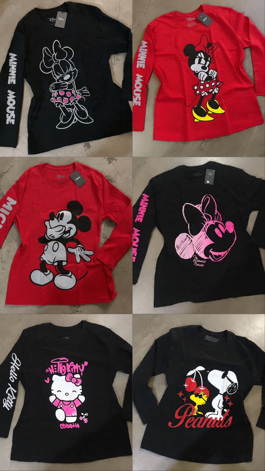 Poleras Disney Manga Larga ♥️ (10 Unidades)