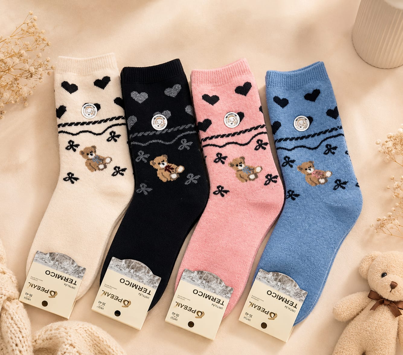 Calcetin de Mujer Osito 🧸💖8246