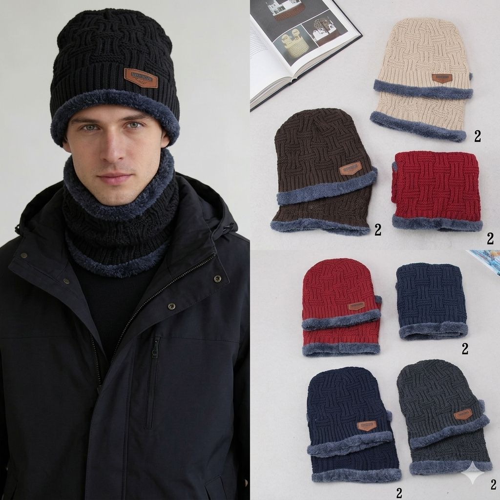 Set Gorro + Cuello Hombre💙 64483 (6 unidades)